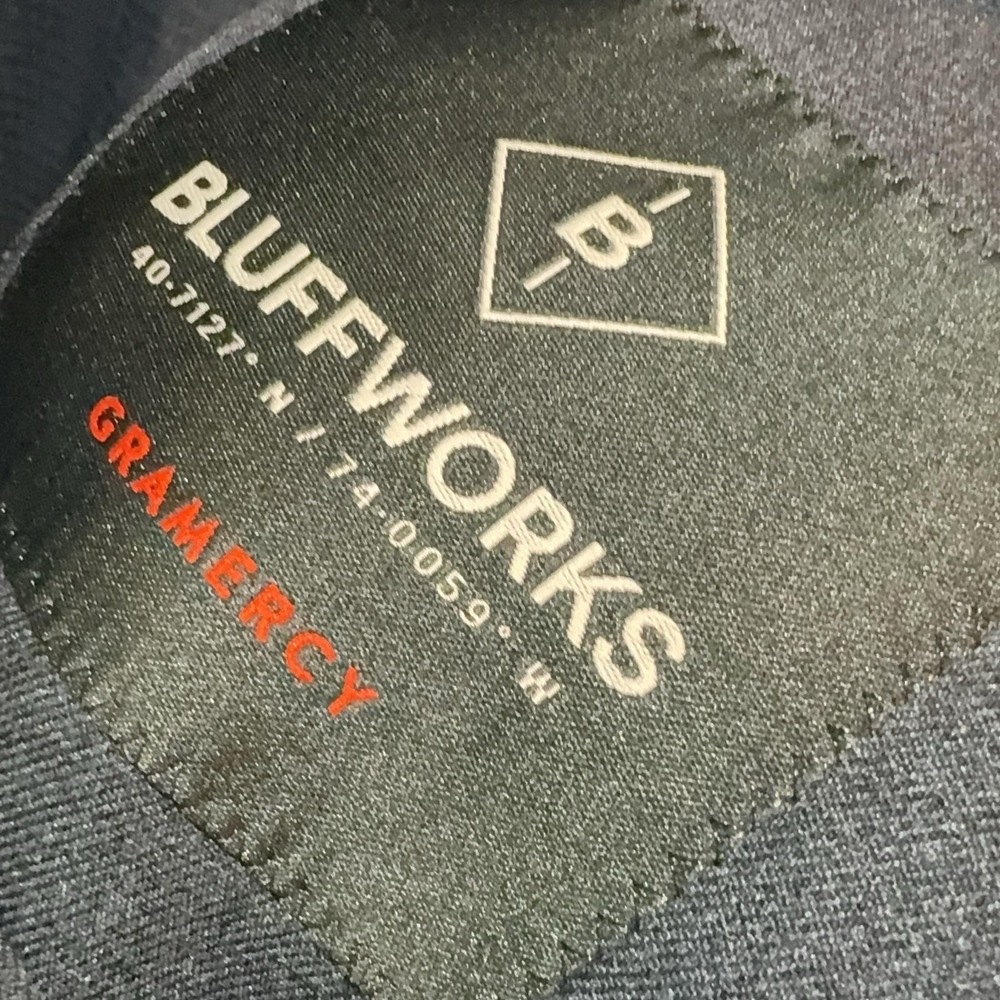 Bluffworks Blazer Mens 44L Blue Solid Gramercy Slim Fit Travel Suit Jacket - Picture 2 of 8
